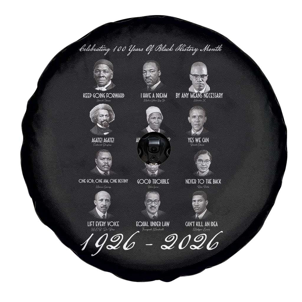 Celebrating 100 Years Of Black History Month 1926 2026 Spare Tire Cover Black Leaders