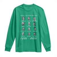 Celebrating 100 Years Of Black History Month 1926 2026 Long Sleeve Shirt Black Leaders