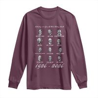 Celebrating 100 Years Of Black History Month 1926 2026 Long Sleeve Shirt Black Leaders