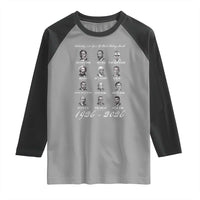 Celebrating 100 Years Of Black History Month 1926 2026 Raglan Shirt Black Leaders