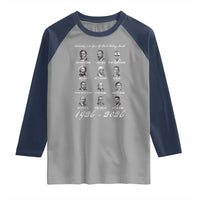 Celebrating 100 Years Of Black History Month 1926 2026 Raglan Shirt Black Leaders