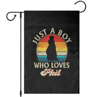 Funny Just A Boy Who Loves Phil Groundhog Garden Flag Punxsy Woodchuck Day Lover - Wonder Print Shop