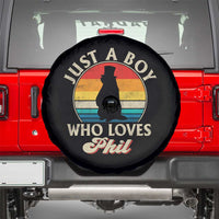 Funny Just A Boy Who Loves Phil Groundhog Spare Tire Cover Punxsy Woodchuck Day Lover - Wonder Print Shop