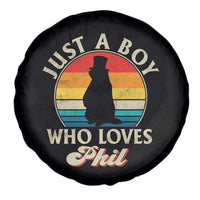 Funny Just A Boy Who Loves Phil Groundhog Spare Tire Cover Punxsy Woodchuck Day Lover - Wonder Print Shop