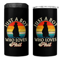 Funny Just A Boy Who Loves Phil Groundhog 4 in 1 Can Cooler Tumbler Punxsy Woodchuck Day Lover - Wonder Print Shop