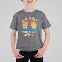 Funny Just A Boy Who Loves Phil Groundhog T Shirt For Kid Punxsy Woodchuck Day Lover - Wonder Print Shop