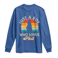 Funny Just A Boy Who Loves Phil Groundhog Long Sleeve Shirt Punxsy Woodchuck Day Lover - Wonder Print Shop