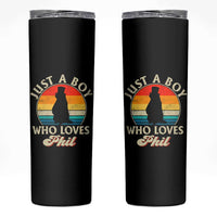 Funny Just A Boy Who Loves Phil Groundhog Skinny Tumbler Punxsy Woodchuck Day Lover - Wonder Print Shop