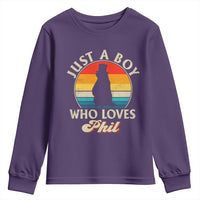 Funny Just A Boy Who Loves Phil Groundhog Youth Sweatshirt Punxsy Woodchuck Day Lover - Wonder Print Shop