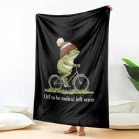 Off To Be Radical Left Scum Throw Blanket Funny Frog Resistance