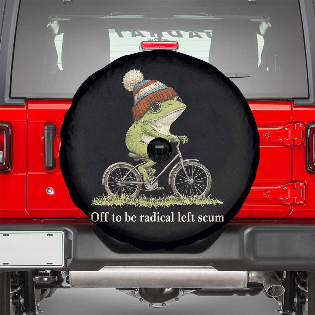 Off To Be Radical Left Scum Spare Tire Cover Funny Frog Resistance