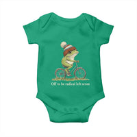 Off To Be Radical Left Scum Baby Onesie Funny Frog Resistance