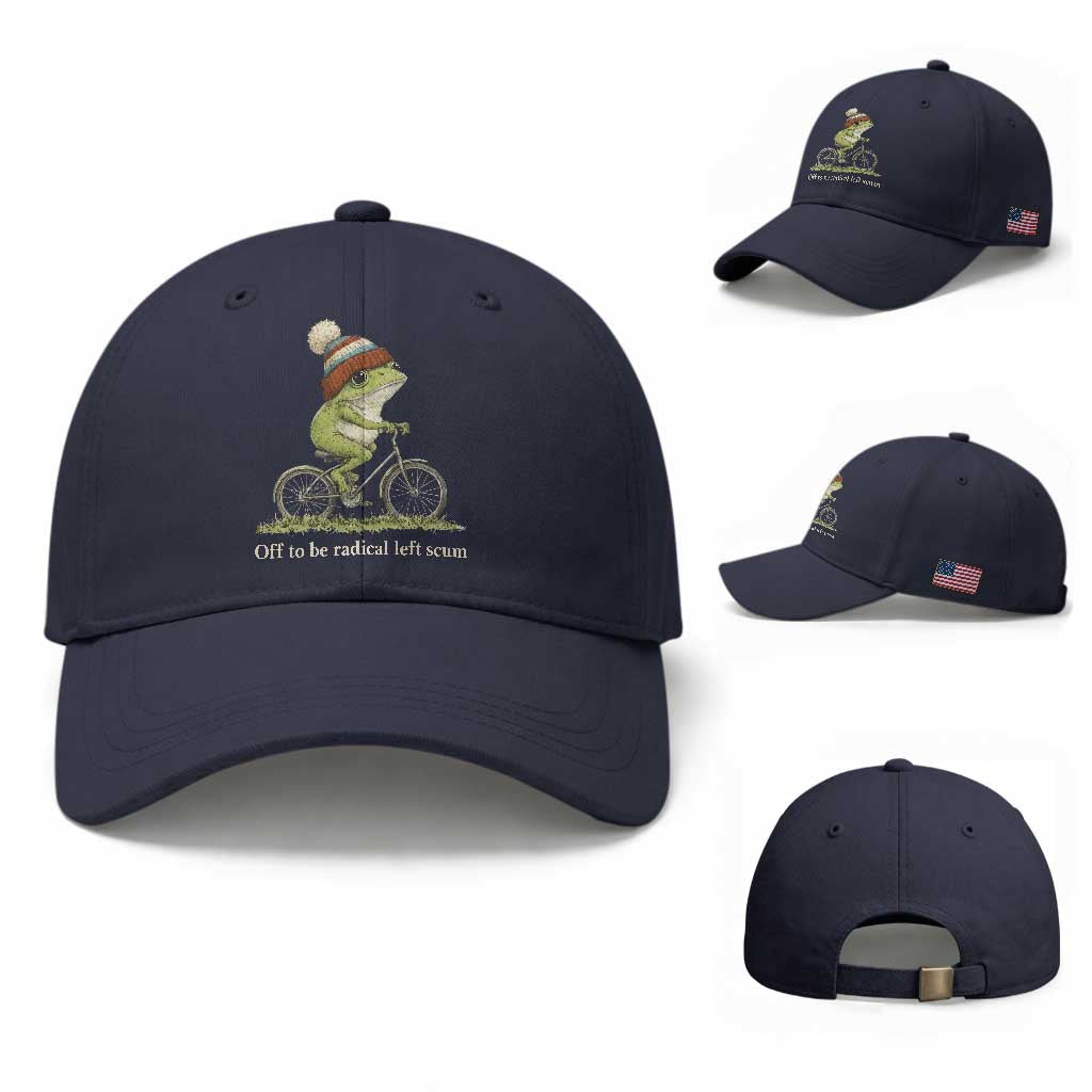 Off To Be Radical Left Scum Baseball Cap Funny Frog Resistance