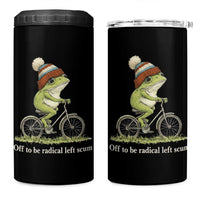 Off To Be Radical Left Scum 4 in 1 Can Cooler Tumbler Funny Frog Resistance
