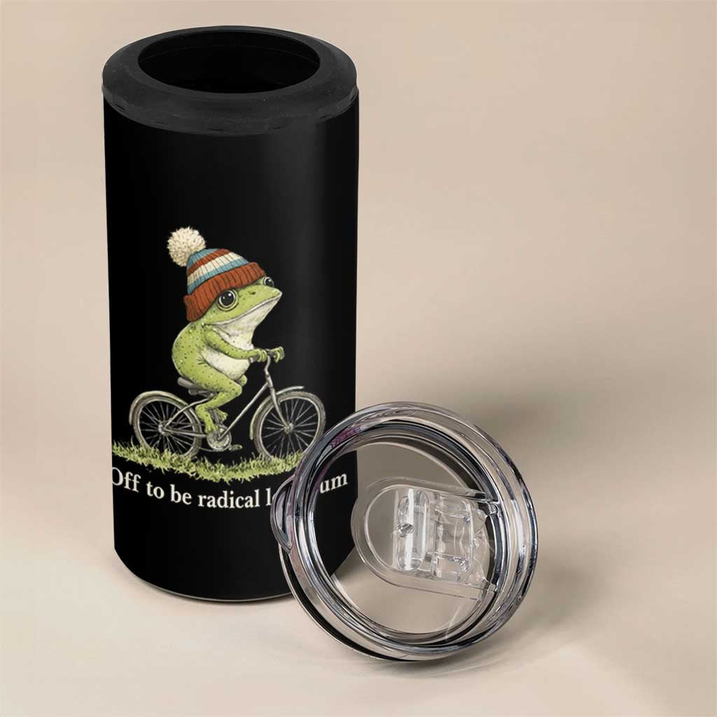 Off To Be Radical Left Scum 4 in 1 Can Cooler Tumbler Funny Frog Resistance