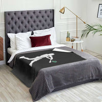 St Patricks Day Baseball Batter Silhouette Shamrock Throw Blanket
