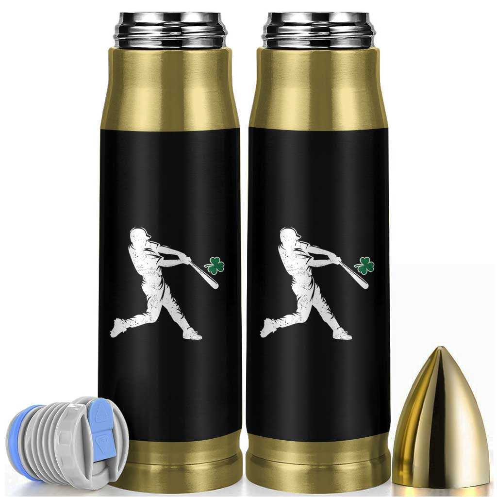 St Patricks Day Baseball Batter Silhouette Shamrock Bullet Tumbler