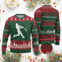 St Patricks Day Baseball Batter Silhouette Shamrock Ugly Christmas Sweater
