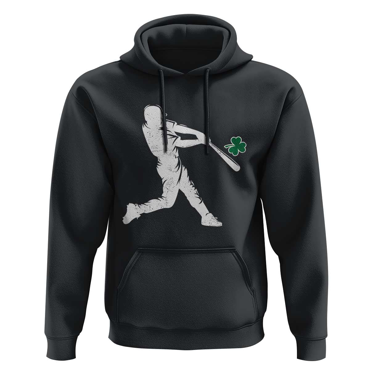 St Patricks Day Baseball Batter Silhouette Shamrock Hoodie