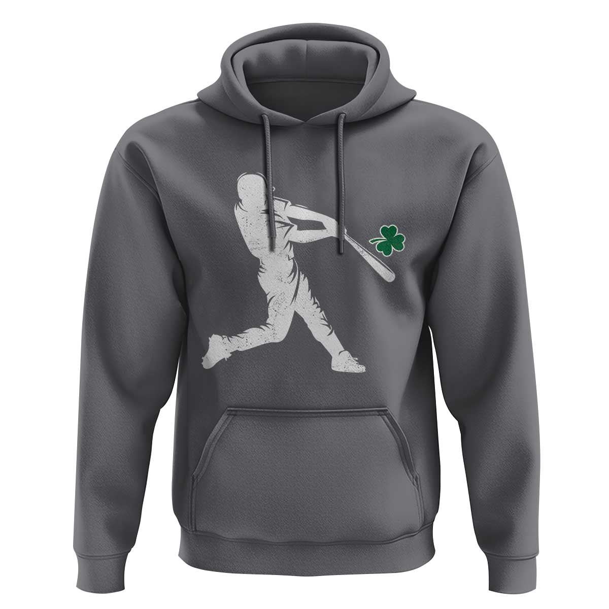 St Patricks Day Baseball Batter Silhouette Shamrock Hoodie