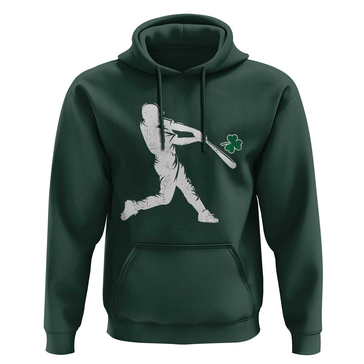 St Patricks Day Baseball Batter Silhouette Shamrock Hoodie