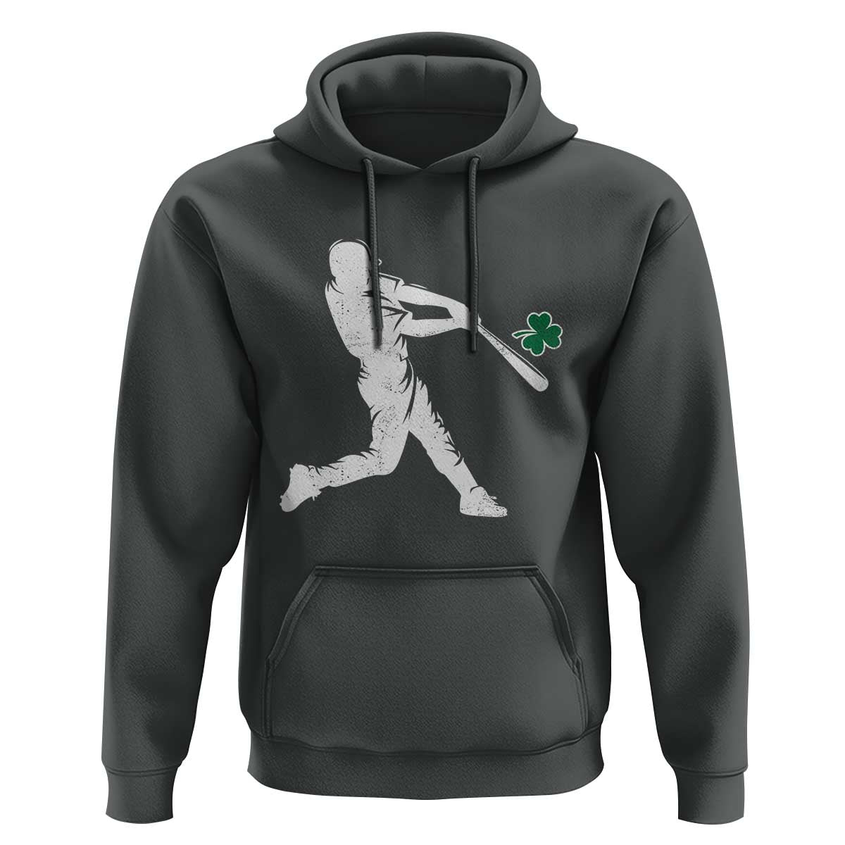 St Patricks Day Baseball Batter Silhouette Shamrock Hoodie