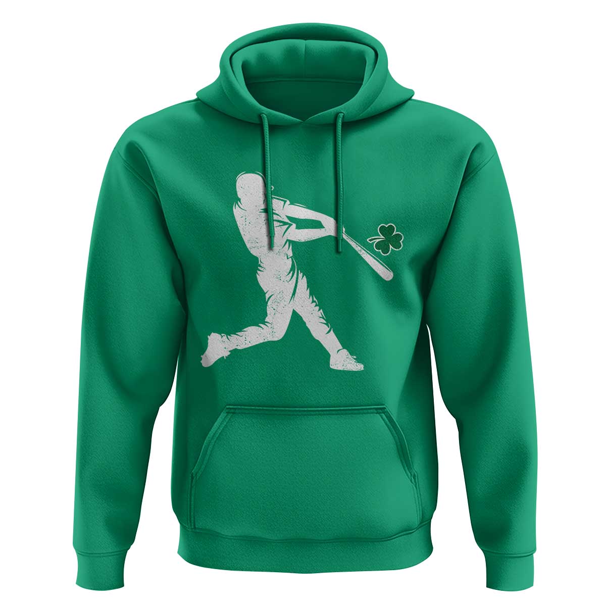 St Patricks Day Baseball Batter Silhouette Shamrock Hoodie