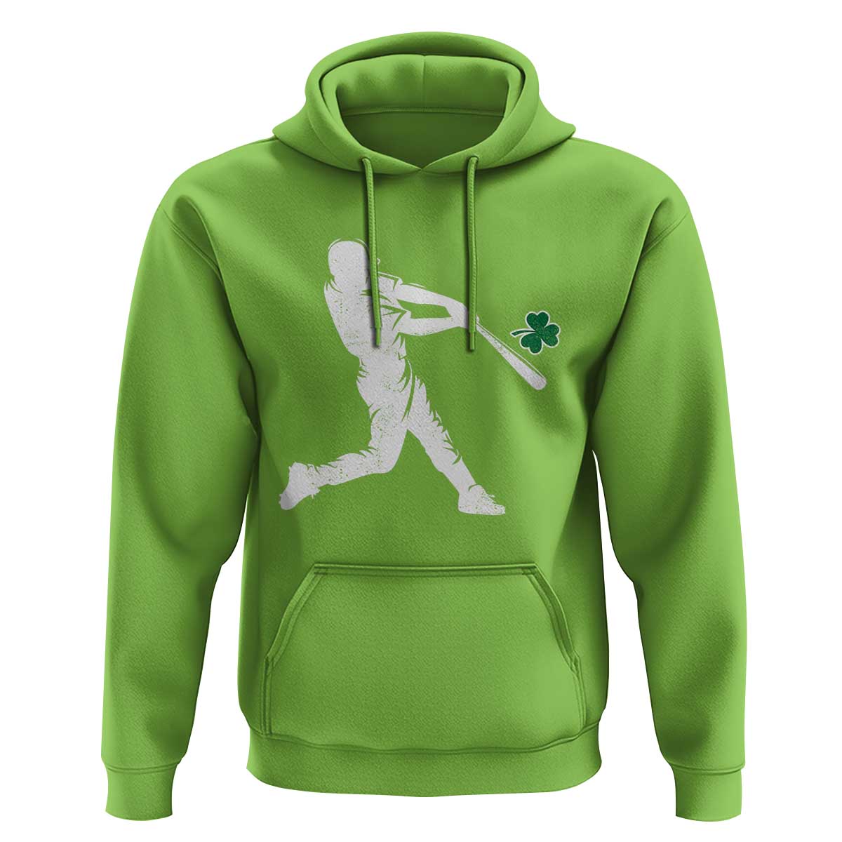St Patricks Day Baseball Batter Silhouette Shamrock Hoodie