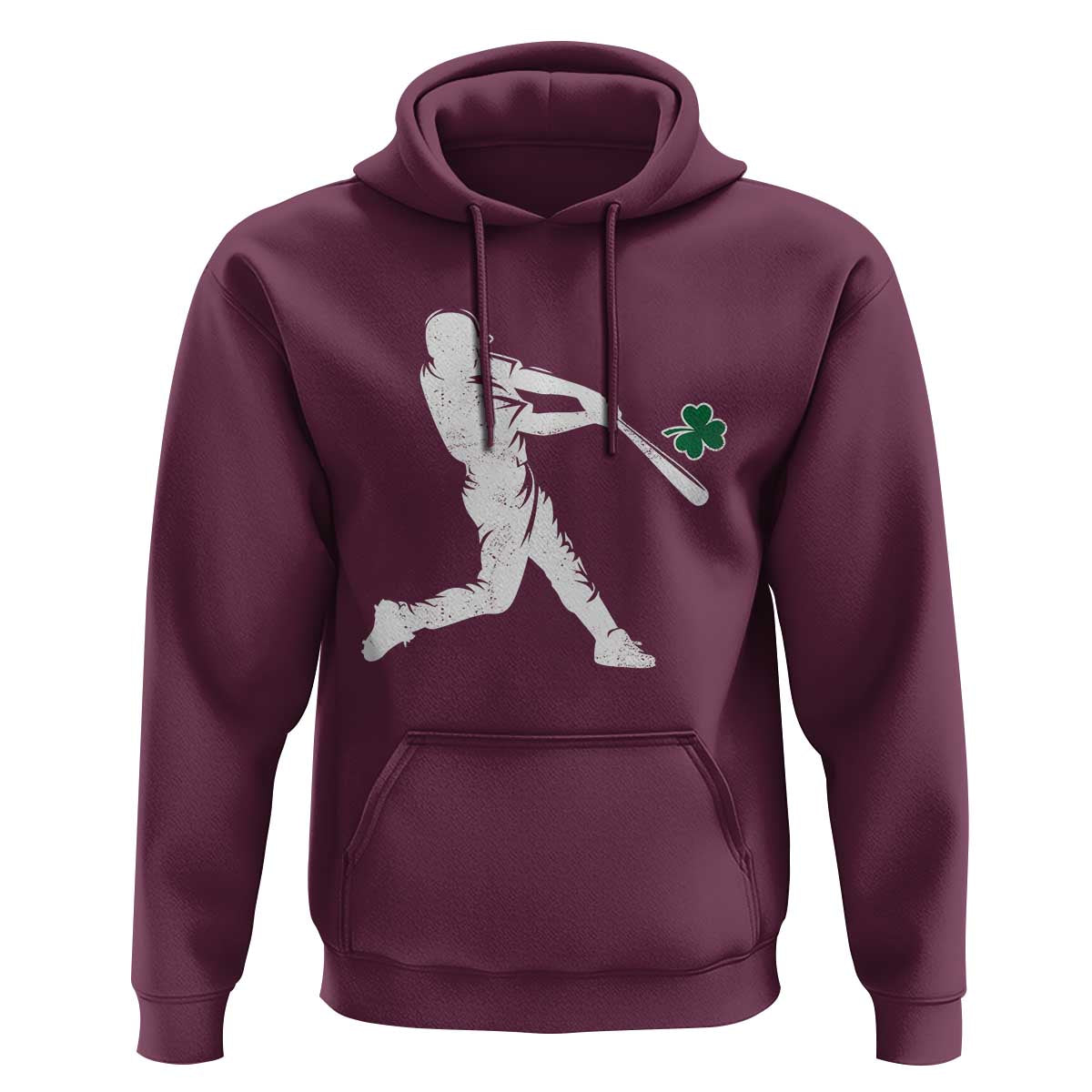 St Patricks Day Baseball Batter Silhouette Shamrock Hoodie