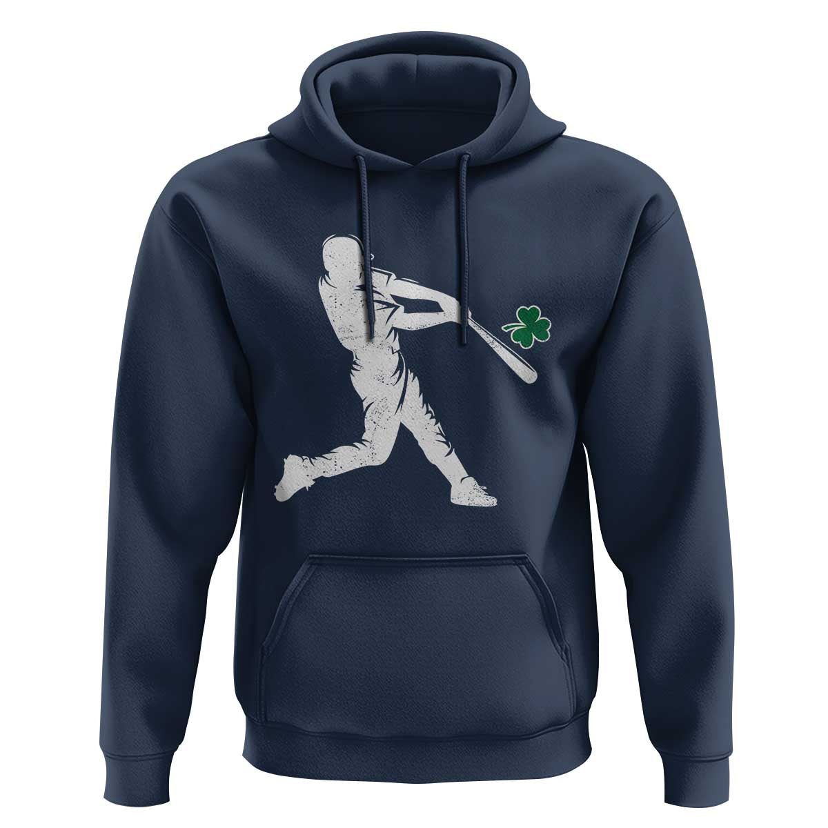 St Patricks Day Baseball Batter Silhouette Shamrock Hoodie