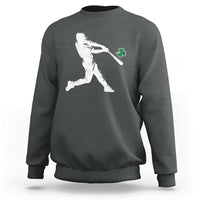St Patricks Day Baseball Batter Silhouette Shamrock Sweatshirt