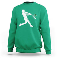 St Patricks Day Baseball Batter Silhouette Shamrock Sweatshirt