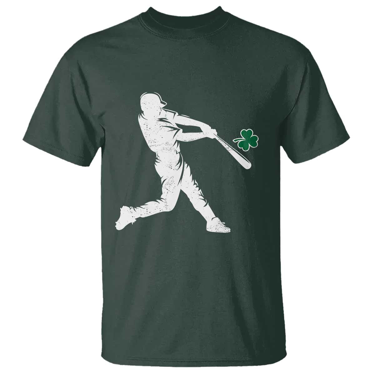 St Patricks Day Baseball Batter Silhouette Shamrock T Shirt