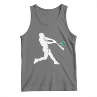 St Patricks Day Baseball Batter Silhouette Shamrock Tank Top