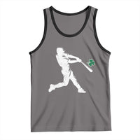 St Patricks Day Baseball Batter Silhouette Shamrock Tank Top