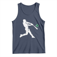St Patricks Day Baseball Batter Silhouette Shamrock Tank Top