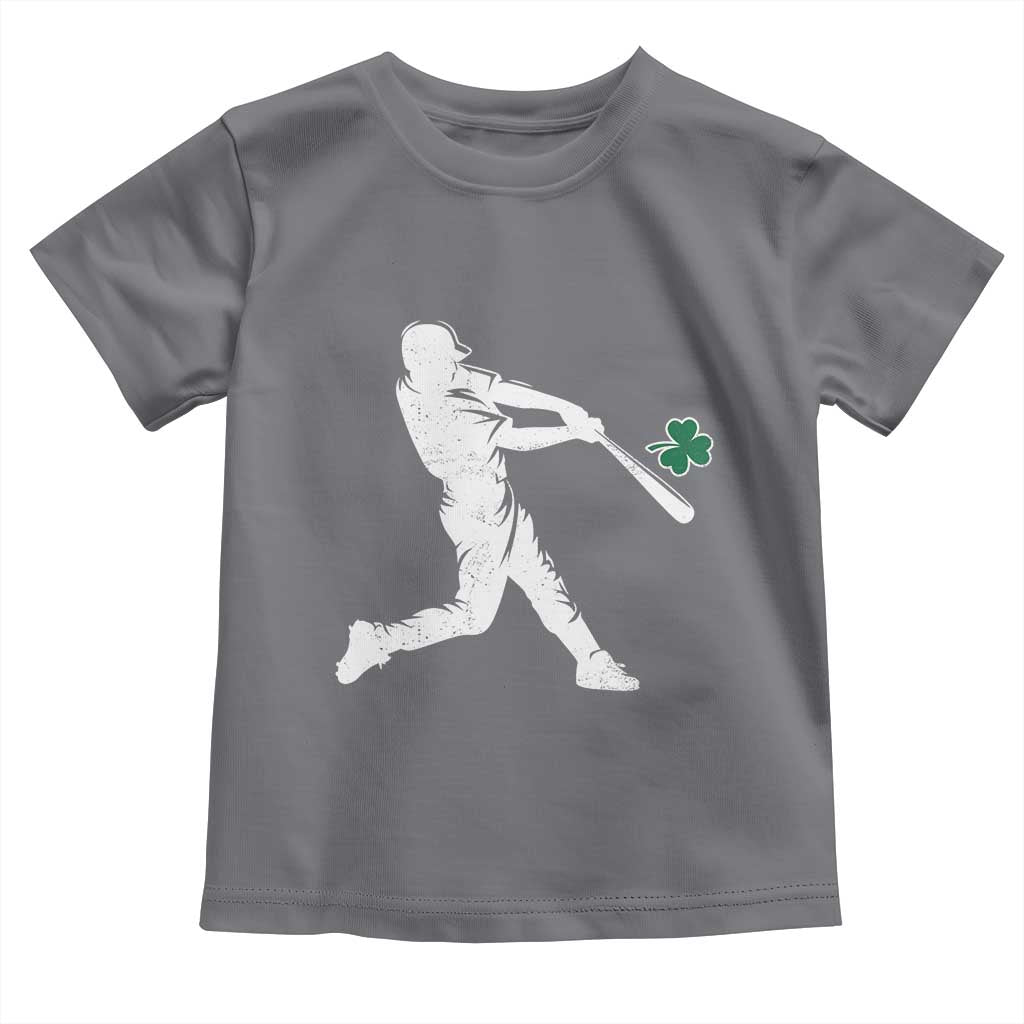 St Patricks Day Baseball Batter Silhouette Shamrock Toddler T Shirt