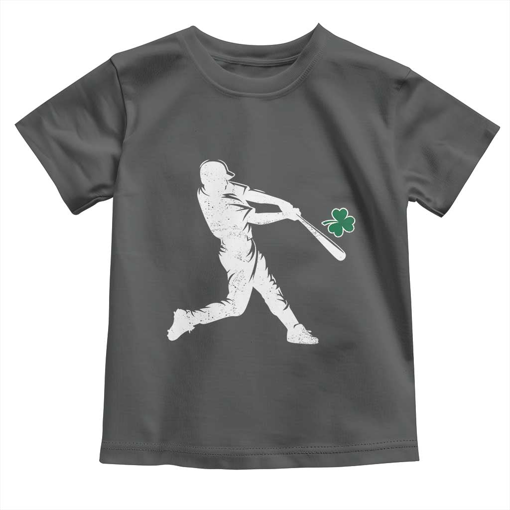 St Patricks Day Baseball Batter Silhouette Shamrock Toddler T Shirt