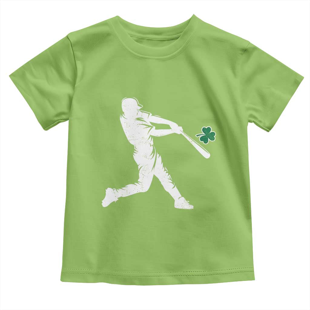 St Patricks Day Baseball Batter Silhouette Shamrock Toddler T Shirt