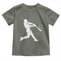St Patricks Day Baseball Batter Silhouette Shamrock Toddler T Shirt