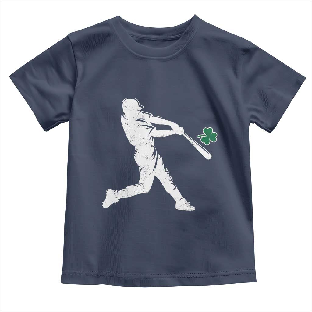 St Patricks Day Baseball Batter Silhouette Shamrock Toddler T Shirt