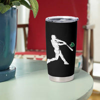 St Patricks Day Baseball Batter Silhouette Shamrock Tumbler Cup
