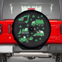 Funny St Patricks Day Construction Trucks Irish Shamrock Spare Tire Cover