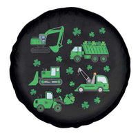 Funny St Patricks Day Construction Trucks Irish Shamrock Spare Tire Cover