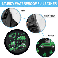 Funny St Patricks Day Construction Trucks Irish Shamrock Spare Tire Cover