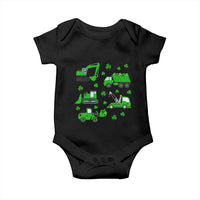 Funny St Patricks Day Construction Trucks Irish Shamrock Baby Onesie