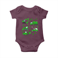 Funny St Patricks Day Construction Trucks Irish Shamrock Baby Onesie