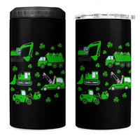 Funny St Patricks Day Construction Trucks Irish Shamrock 4 in 1 Can Cooler Tumbler