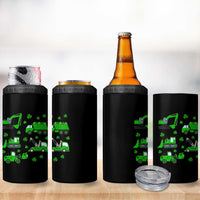 Funny St Patricks Day Construction Trucks Irish Shamrock 4 in 1 Can Cooler Tumbler