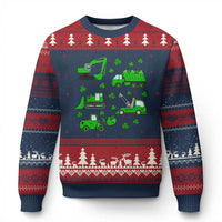 Funny St Patricks Day Construction Trucks Irish Shamrock Ugly Christmas Sweater
